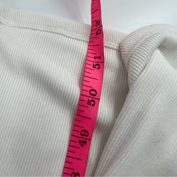 NWT Abercrombie & Fitch form to flatter one shoulder ribbed maxi dress white M - Picture 6 of 8